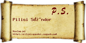 Pilisi Sándor névjegykártya